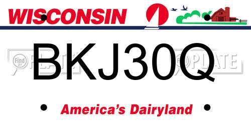 BKJ30Q Wisconsin License Plate