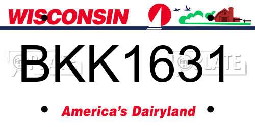 BKK1631 Wisconsin License Plate