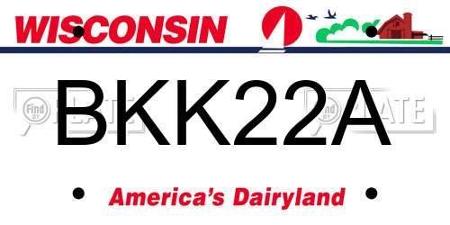 BKK22A Wisconsin License Plate