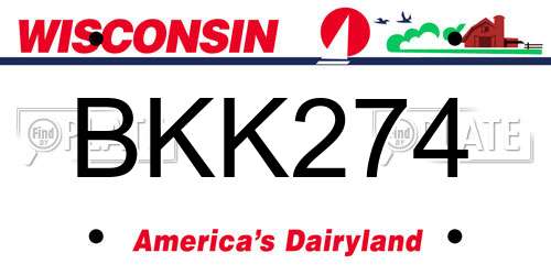 BKK274 Wisconsin License Plate