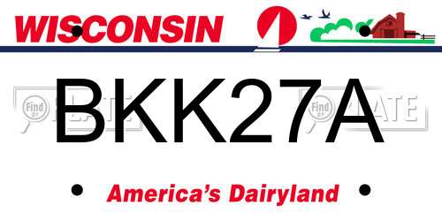 BKK27A Wisconsin License Plate