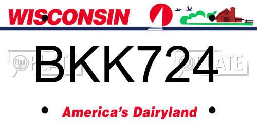 BKK724 Wisconsin License Plate