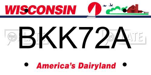 BKK72A Wisconsin License Plate