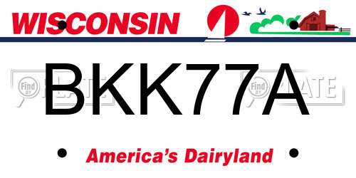 BKK77A Wisconsin License Plate