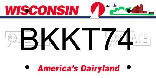 BKKT74 Wisconsin License Plate