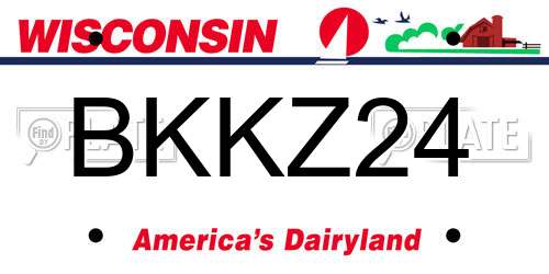 BKKZ24 Wisconsin License Plate
