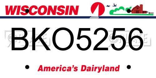 BKO5256 Wisconsin License Plate