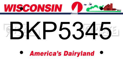 BKP5345 Wisconsin License Plate