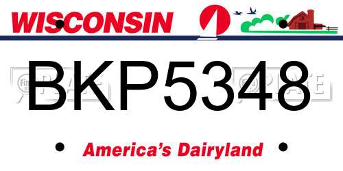 BKP5348 Wisconsin License Plate