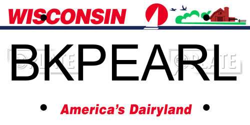 BKPEARL Wisconsin License Plate