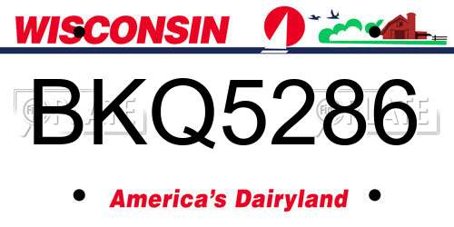BKQ5286 Wisconsin License Plate
