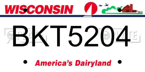 BKT5204 Wisconsin License Plate