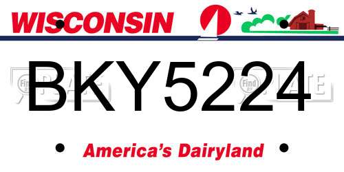 BKY5224 Wisconsin License Plate