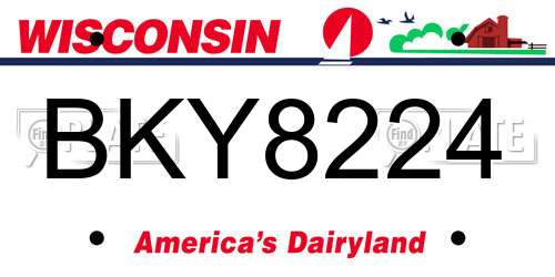 BKY8224 Wisconsin License Plate