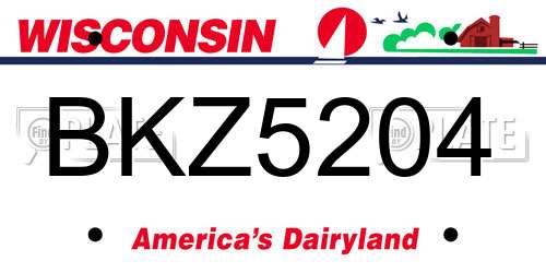 BKZ5204 Wisconsin License Plate
