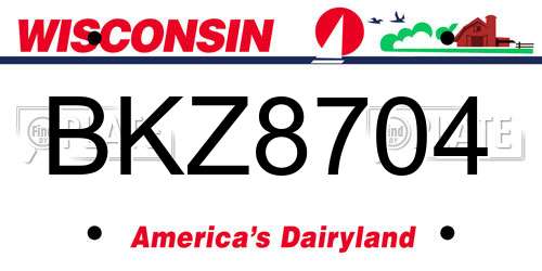 BKZ8704 Wisconsin License Plate