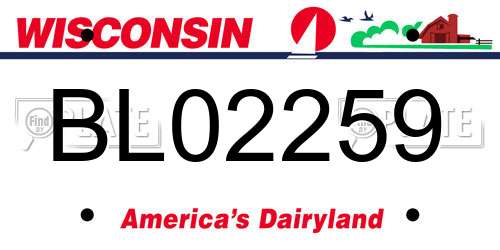 BL02259 Wisconsin License Plate