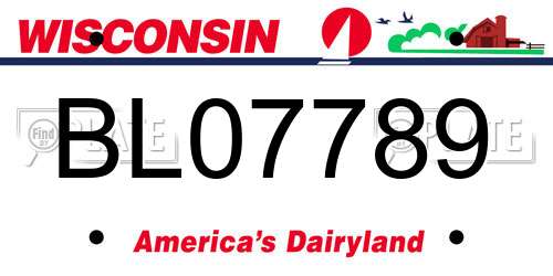 BL07789 Wisconsin License Plate