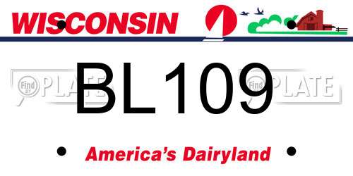 BL109 Wisconsin License Plate