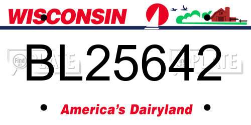 BL25642 Wisconsin License Plate