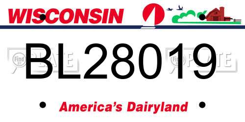 BL28019 Wisconsin License Plate