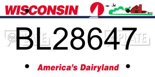 BL28647 Wisconsin License Plate