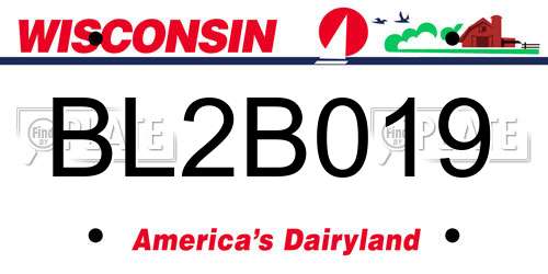 BL2B019 Wisconsin License Plate