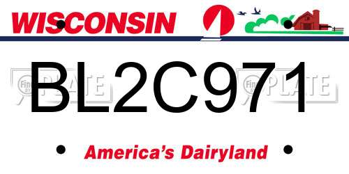BL2C971 Wisconsin License Plate