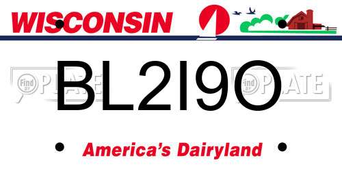 BL2I9O Wisconsin License Plate