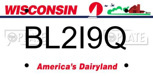 BL2I9Q Wisconsin License Plate