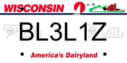 BL3L1Z Wisconsin License Plate