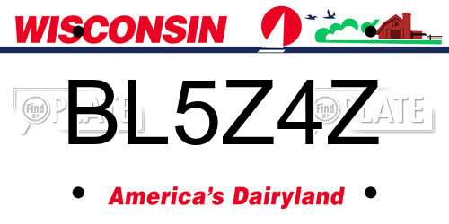 BL5Z4Z Wisconsin License Plate