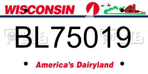 BL75019 Wisconsin License Plate