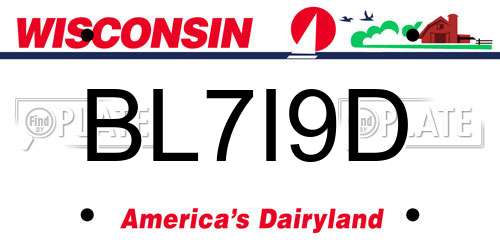 BL7I9D Wisconsin License Plate