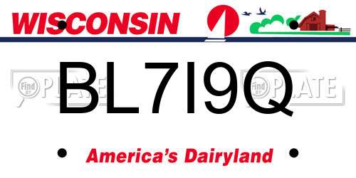 BL7I9Q Wisconsin License Plate