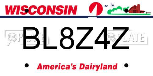 BL8Z4Z Wisconsin License Plate