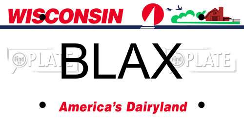 BLAX Wisconsin License Plate