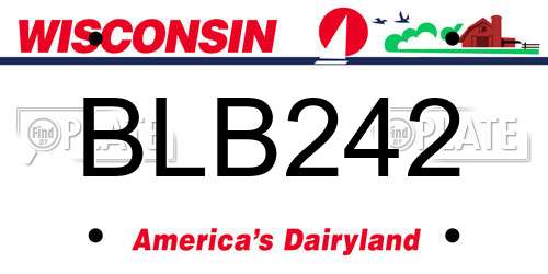 BLB242 Wisconsin License Plate