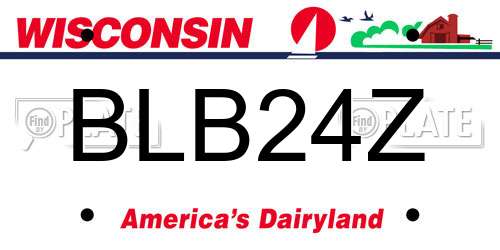 BLB24Z Wisconsin License Plate