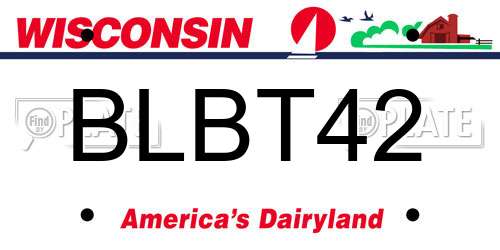 BLBT42 Wisconsin License Plate
