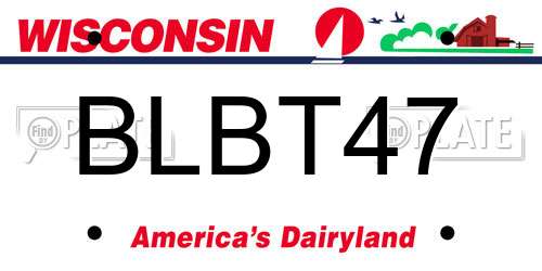BLBT47 Wisconsin License Plate