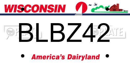 BLBZ42 Wisconsin License Plate