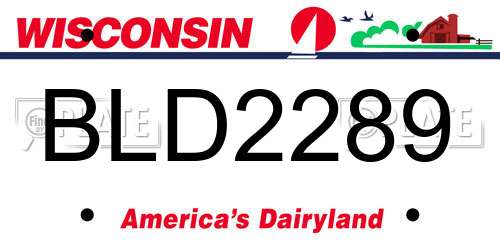 BLD2289 Wisconsin License Plate