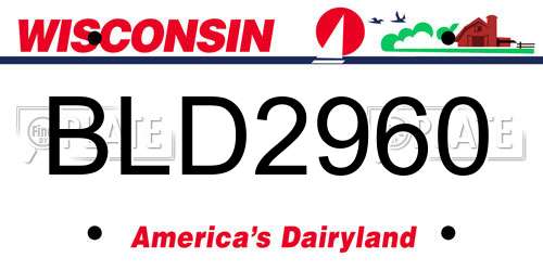 BLD2960 Wisconsin License Plate