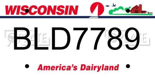 BLD7789 Wisconsin License Plate