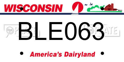 BLE063 Wisconsin License Plate