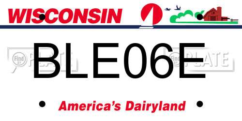 BLE06E Wisconsin License Plate