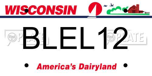 BLEL12 Wisconsin License Plate