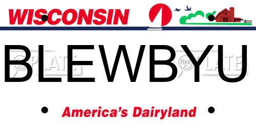 BLEWBYU Wisconsin License Plate