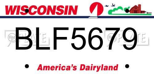 BLF5679 Wisconsin License Plate